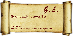 Gyurcsik Levente névjegykártya